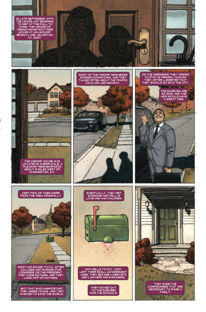 Illustration for article titled Exclusive Marvel preview: The Vision #1 brings a synthezoid family to suburbia